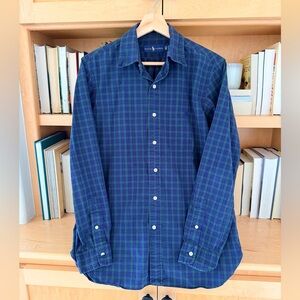 Ralph Lauren Long Sleeve Shirt Mens Button Down 15/38 Plaid Dress Shirt Pony